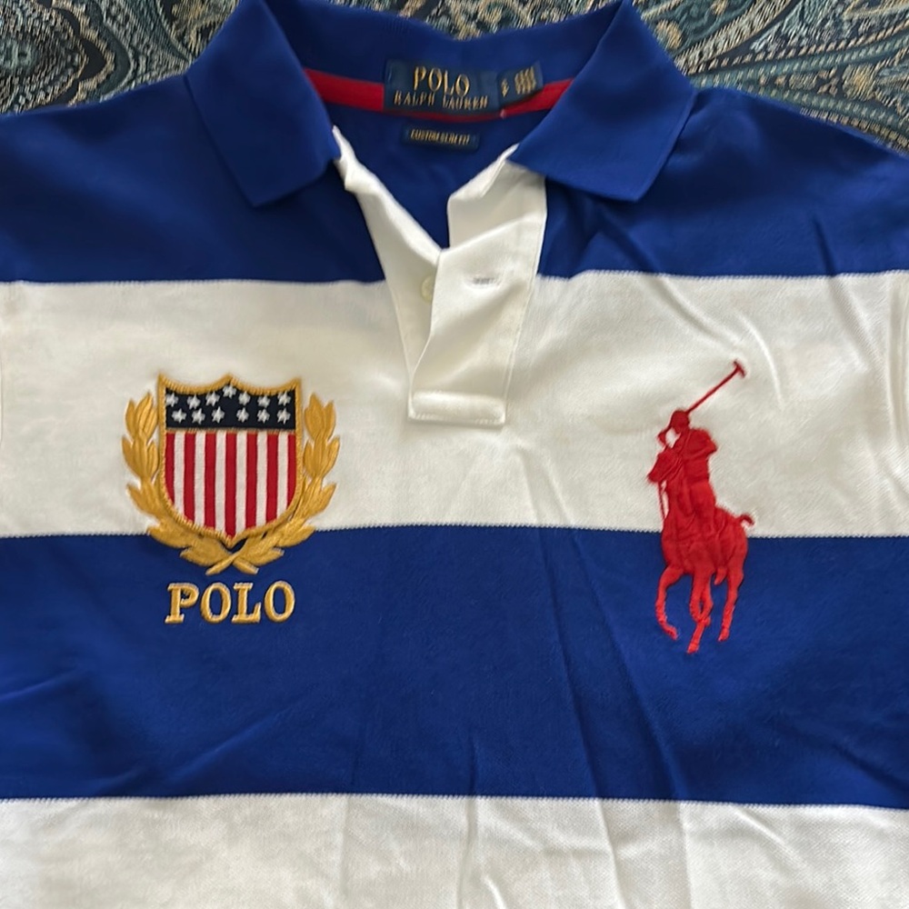 Polo Ralph Lauren Blue and White Striped Shirt